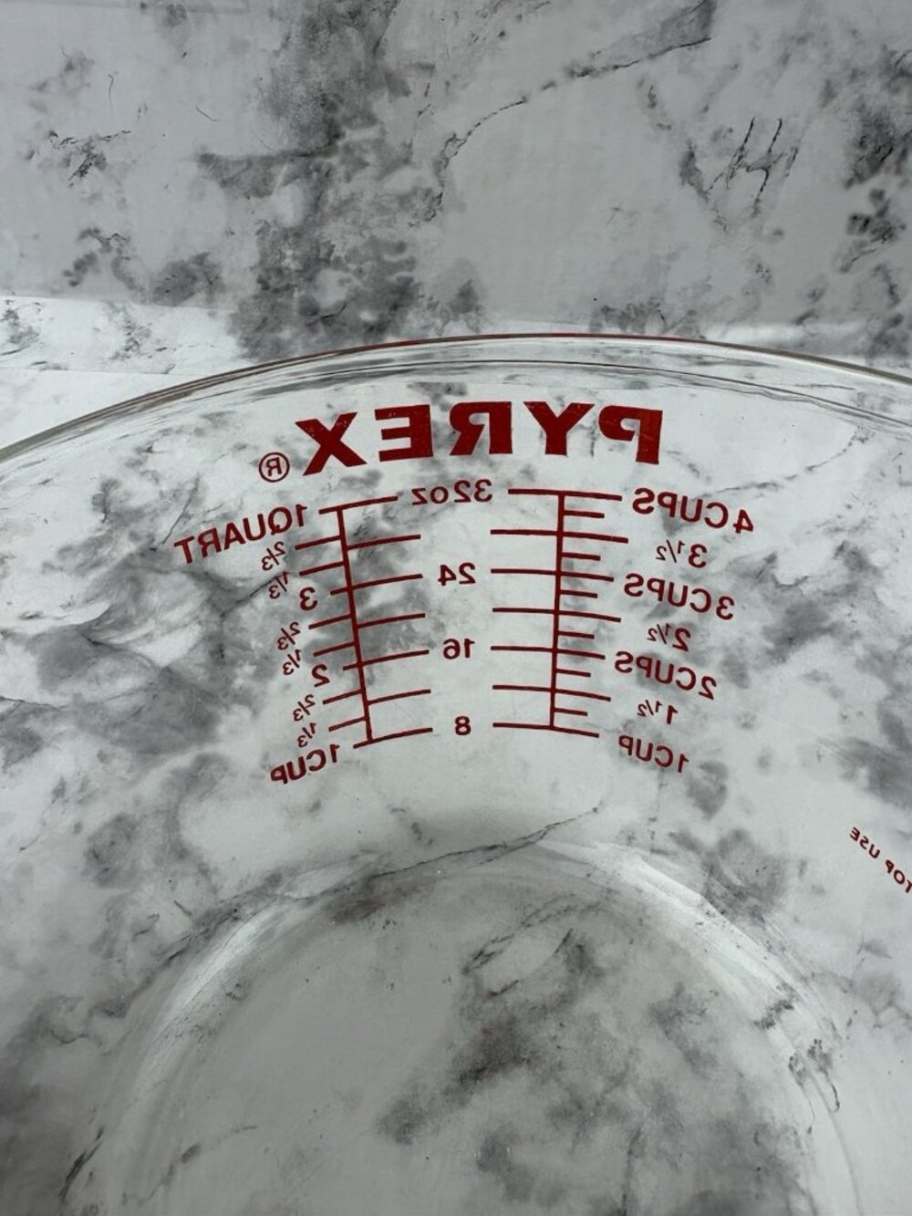 *Vintage Pyrex Measuring Cup Large 1 Liter 4 Cups Red Lettering Kitchen Utensil - Picture 8 of 10